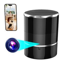 Aipmoz Security WiFi Camera in Bluetooth Speaker with 240° Viewing Angle,Wireless Security Cameras,Nanny Cams Phone App,Hd 1080P,Motion Activated for Home Offices Store(2.4G /5G)