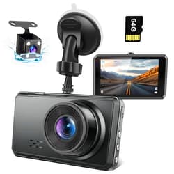 Miden 2K Dual Dash Camera for Cars, Free 64G SD Card, FHD 2K+1080P Dash Cam Front and Rear, 3.2'' IPS Screen, 176° Wide Angle Dashcam, 24H Parking Monitor, G-Sensor, Loop Recording, Night Vision, WDR