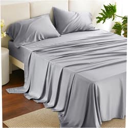 Bedsure Queen Sheets, Rayon Derived from Bamboo, Queen Cooling Sheet Set, Deep Pocket Up to 16