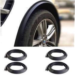 TuTuYa Fender Flares, 4.9Ft/1.5m Universal Car Wheel Fender Extension Moulding Flares Auto Tyre Eyebrow Trim Strip Stick Out Edge,Pack of 4 Pcs