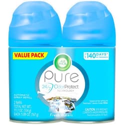 Air Wick Pure Freshmatic 2 Refills Automatic Spray, Fresh Waters, 2ct, Air Freshener, Essential Oil, Odor Neutralization, Packaging May Vary