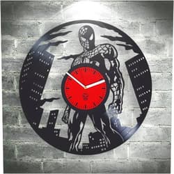 Kovides Spider-Man Homecoming Vinyl Clock, 12-Inch, Black, Quartz Movement, 1AA Battery (Not Included)