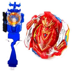 SUPERBLADE Metal Fusion Games Blade Toy Set Sparking Launcher Grip Bey Battling Top Burst Booster B-129 CHO-Z Achilles.00.Dm Left Right Launcher Evolution Play Blades Game Toy Set Gift for Boys 4-12+