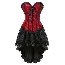 Kranchungel Corset Dress Plus Size Steampunk Corset Skirt Set Renaissance Gothic Bustier Halloween Costumes
