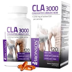 Bronson CLA 3000 Extra High Potency Supports Healthy Weight Management Lean Muscle Mass Non-Stimulating Conjugated Linoleic Acid 120 Softgels
