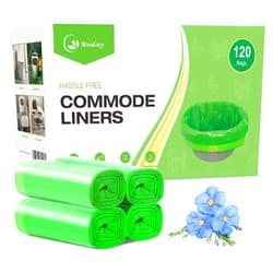 Moodooy Commode Liners-Good Value Pack 120 Count Commode Bags, Bedside Commode Liners Disposable for commode Chairs Bucket Adult Potty Chair Liners No Absorbent Pads