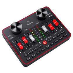 Tenlamp Audio Mixer, Sound Board for Pc/Phone Live Streaming Singing Gaming, Audio Interface for 3.5mm Microphone, Live Sound Card with DJ Mixer Effects & Voice Changer, Denoise, Bluetooth Podcast Mixer