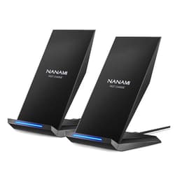 NANAMI Fast Wireless Charger, [2 Pack] NANAMI Qi Certified Wireless Charging Stand Compatible iPhone 16/16 Pro/16 Pro Max/15/14/13/12/11 Pro, Phone Charger for Galaxy S24/S23/S22/S21/S20 and Qi-Enabled Phone