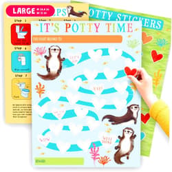CENTRAL 23 Toilet Training Reward Chart for Boys Girls Kids Baby - Toddler Potty Training Sticker Chart - Train to Poop - Cute Otter Design for Son Grandson Daughter - by Central 23