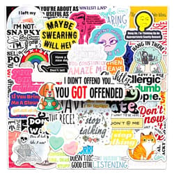 Jictegb 50pcs Snarky Stickers for Adults Funny Stickers Pack for Laptop Snarky Meme Sticker for Teens Water Bottle Hard Hat Phone Case Dark Humor Quote Vinyl Decals