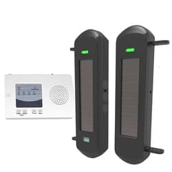 HTZSAFE Solar Wireless Driveway Alarm System-1/2 Mile Long Transmission Range-300 Feet Wide Sensor Range-No Wiring No Need Replace Battery-Outdoor Weatherproof Security Perimeter Alert System KIT