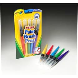 Crayola LLC : Paint Brush Pens, Washable, Nontoxic, 5/PK, Assorted -:- Sold as 2 Packs of - 5 - / - Total of 10 Each