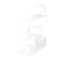 Whitmor Clear Vue Women's Shoe Box, Set of 4, White, 4 Count