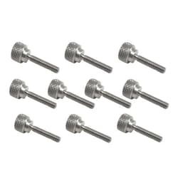 Taytools 10 Pack 8-32 x 3/4 Inch Threads 303 Stainless Steel Diamond Knurled Thumb Screws Knobs with Straight Shoulders Right-Hand Threads SAE Flat Tip Uncoated