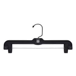 NAHANCO 2600PCBH Plastic Skirt/Pant Hanger with Black Metal Hook and Plastic Pinch Clips, Heavy Weight, 14
