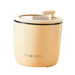 LJCM Mini Rice Cooker, Multifunction Electric Mini Rice Maker Non Stick Touch Control for Home Travel Dormitory Office Outdoor (Beige)