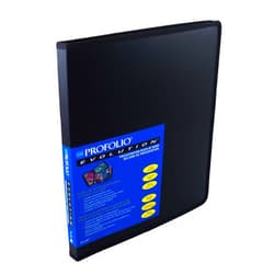 Itoya ProFolio Evolution 9x12 Black Photo Album Book with 48 Pages - Protective Plastic Sleeves for Safe Document Storage