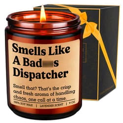 LEADO Candle, 911 Dispatcher Gifts, Dispatcher Gifts for Women, Men - Appreciation, Birthday, Mothers Day, Retirement Present for 911 Operator, Emergency Police Dispatch Coworker, First Responder