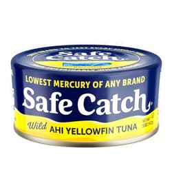 Safe Catch Wild Ahi Yellowfin Tuna Fish Canned, Wild Caught, Lowest Mercury, Lean Protein, Omega 3, Gluten-Free, Kosher, Pack of 6