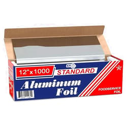 EJY IMPORT Standard Premium Aluminum Foil | 12”x1000 Feet Long | Industrial Size and Strength | Commercial Grade & Length Foil Wrap for Food Service Industry and Home Use| Strong Silver (1 Pack)