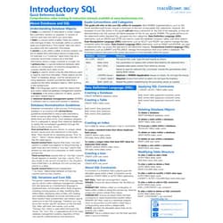 By TeachUcomp Inc (Author), TeachUcomp Inc. (Editor), TeachUcomp Inc.;TeachUcomp Inc. (Illustrator) & 0 more Introductory SQL Quick Reference Training Card - Laminated Tutorial Guide Cheat Sheet (Instructions and Tips)