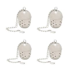 HIC Kitchen Mini Tea Ball Infusers, 18/8 Stainless Steel, Set of 4, For Loose Leaf Tea and Mulling Spices