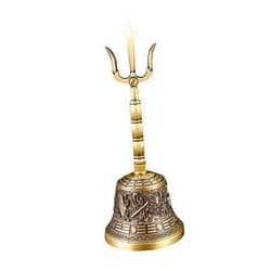 Leefasy Meditation Bell Handbell Loud Copper Taoist Ritual Polished Instrument Buddhist Bell Prayer Bell Pray Sing Bowl Hand Bell