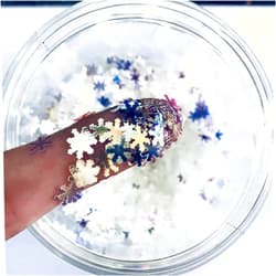 JHuiers Snowflake Glitter Laser Sequins for DIY Crafts, Table Decoration, Party Decoration, Christmas Snowflake - 6mm, 10g, Holographic White