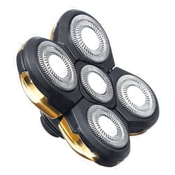 Xpccj Shaver Replacement Blades, 5 Heads Beard Replacement Blade for Skull Shaver, Waterproof Electric Razor Wet & Dry Compatible with All Pitbull, Butterfly Kiss Shavers Gold