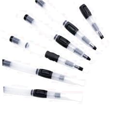 SUNMAIO 6 Piece Water Brush Set- Fine, Medium & Broad Tips for Water Soluble Colored Pencils, Clear