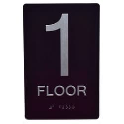 CAADASigns.com FLOOR NUMBER SIGN -1ST FLOOR SIGN(Aluminium, Black/Silver,size 6x9) The sensation line
