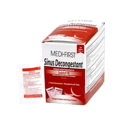 Medique Products Medi-First 80933 Sinus Decongestant, 100-Packets of 1 (Packaging may vary) , Red