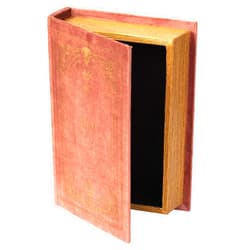 Vintiquewise Decorative Vintage Book Shaped Trinket Storage Box - Brown