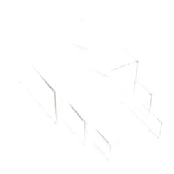 SimbaLux Acrylic Display Risers Clear Stand Set of 3 Medium Low Profile Tiered for Showcasing Food, Cupcake, Dessert, Candy, Jewelry, Figurines, Photos, Retail & Home Decoration, Durable & Steady