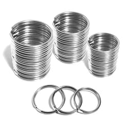 Fiyoom 304 Stainless Steel Large Key Rings,Round Key Chains Rings(25/28/30mm),Used for Car Keys, Household Keys, Dog Tags,Key Rings Bulk 30 Pack