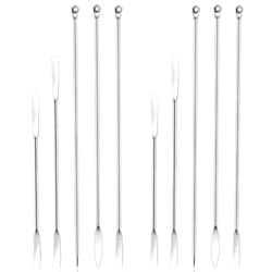 Salbsever 10Pcs Lab Spoons Stainless Steel Lab Spatula Micro Scoop Mini Metal Spatula Micro Sampling Scoop Double Ended Mixing Spoon Spatulas Micro Measuring Reagent Laboratory Spoon for Powders Gel Cap Filler