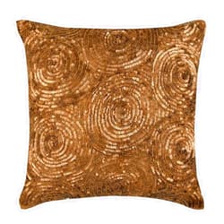 The HomeCentric Golden Touch 14x14 inch (35x35 cm) Modern Square Throw Pillow Cover, Circles & Dots Pattern, Gold, 1 Count