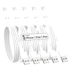 DJYQWIN iPhone Charger [Apple MFi Certified] 5Pack 6/6/6/10/10 FT Long Lightning Cable Fast Charging iPhone Charger Cord Compatible with iPhone 14 13 12 11 Pro Max XR XS X 8 7 6 Plus SE and More (White)