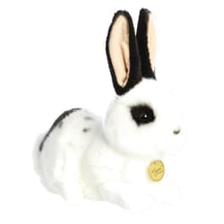 Aurora® Realistic Miyoni® Rex Rabbit Stuffed Animal - Lifelike Detail - Cherished Companionship - Black and White 11 Inches