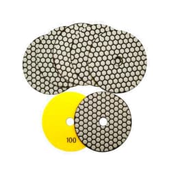 SHDIATOOL Dry Diamond Polishing Pads Grit 100 5-Inch Sanding Disc for Granite Marble Quartz (7-Pack)