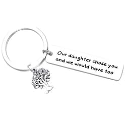 Dabihu Son-in-Law Keychain Our Daughter Chose You and We Would Have Too Keyring Gifts for Son in Law Anniversary, Wedding or Family Reunion