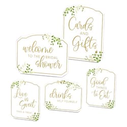 Lillian Rose Botanical Greenery Bridal Shower Sign Set, One Size, Multi