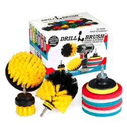 Drillbrush Power Scrubber Brush Set - Drill Brush Attachment - Grout Brush Drill Attachment - Drill Scrubber Attachment - Bathroom Cleaner Scrub Brush - Toilet Brush Cleaning Supplies - Grout Cleaner