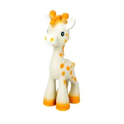 Nuby Jackie The Giraffe Super Soft Teether Toy with Squeaker, 100% Natural Rubber
