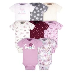 Gerber Baby Girls' 8-pack Short Sleeve Onesies Bodysuits