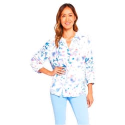 NYDJ Women's 3/4 Sleeve Pintuck Blouse