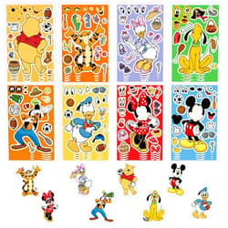 TaDadaPAO 16 Sheets Cartoon Make Your Own Stickers, Make Cartoon Character, Make a Face Stickers, Classroom Rewards, Anime Themed Art Craft Party Supplies.