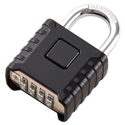 disecu® Large Heavy Duty 4 Digit Combination Lock, One Touch Unlocking, Anti-Error Design, Outdoor Waterproof Padlock for School Gym Locker, Fence, Gate, Hasp Storage (Black)