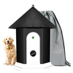 UANAX Outdoor Barking Control Device, Ultrasonic Barking Stop, Dog Silencer Bark Box for Small Medium Black Birdhouse Dog Barking Control Device 6.7x5.4x5.4 in-Dog Barking Control Device CSB10 0