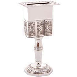MASORET Nickel Havdalah Candle Holder 5.6 Inches Octagon Havdalah Candle Holder, Elegant Jewish Hanukkah Candleholder Stand